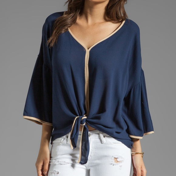 Ella Moss Tops - Ella Moss Stella Tie Front Blouse